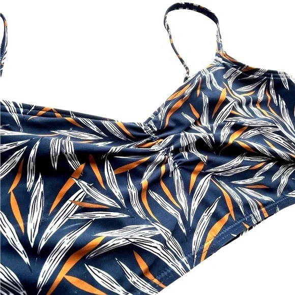 LOFT blue/burnt orange swim top - Picture 3 of 4